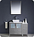 Fresca Torino 42" Gray Modern Bathroom Vanity Vessel Sink with Faucet and Linen Side Cabinet Option