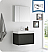 Fresca Mezzo 30" Black Wall Hung Modern Bathroom Vanity with Faucet, Medicine Cabinet and Linen Side Cabinet Option