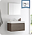 Fresca Mezzo 36" Gray Oak Wall Hung Modern Bathroom Vanity with Faucet. Medicine Cabinet and Linen Side Cabinet Option
