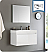 Fresca Mezzo 36" White Wall Hung Modern Bathroom Vanity with Faucet, Medicine Cabinet and Linen Side Cabinet Option
