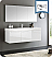 Fresca Vista 60" White Wall Hung Modern Bathroom Vanity with Faucet, Medicine Cabinet and Linen Side Cabinet Option