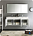Fresca Vista 60" White Wall Hung Double Sink Modern Bathroom Vanity with Faucet, Medicine Cabinet and Linen Side Cabinet Options