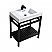 Modern Lux 30" Stainless Steel Console with Acrylic Sink - Matt Black