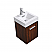 Modern Lux 16" Walnut Wall Mount Modern Bathroom Vanity