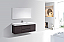 Modern Lux 60" Single Sink High Gloss Gray Oak Wall Mount Modern Bathroom Vanity