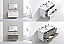 Modern Lux 48" Gloss White and Ash Gray Wall Mount Modern Bathroom Vanity