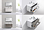 Modern Lux 48" Gloss White and Ash Gray Single Sink Wall Mount Modern Bathroom Vanity with Color Options