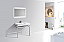 Modern Lux 36" Stainless Steel Console w/ White Acrylic Sink - Chrome
