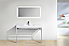 Modern Lux 48" Stainless Steel Console w/ White Acrylic Sink - Chrome