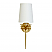GOLD LEAF ONE ARM SCONCE WITH 3 LAYER LEAF MOTIF & WHITE LINEN SHADE