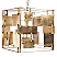 Gold Leaf Abstract Square Chandelier 