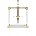SQUARE ACRYLIC PENDANT WITH BRASS HARDWARE
