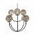 8 ARM TWO TIER NICKEL CHANDELIER WITH SMOKE COLORED GLOBES