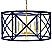 SIX LIGHT BAMBOO CHANDELIER IN NAVY POWDER COAT WITH GOLD CLUSTER