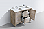 Modern Lux 48" Double Sink Nature Wood Modern Bathroom Vanity with White Quartz Counter-Top