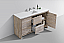 Modern Lux 60" Nature Wood Modern Bathroom Vanity with White Quartz Counter-Top