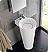 Messina 16" White Pedestal Sink with Medicine Cabinet - Modern Bathroom Vanity