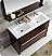 Fresca Allier 48" Wenge Brown Modern Double Sink Bathroom Vanity with Faucet, Medicine Cabinet and Linen Side Cabinet 