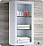 Linen Side Cabinet with 2 Glass Shelves