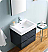 24" Wall Hung Modern Bathroom Vanity with Medicine Cabinet, Dark Slate Gray Finish