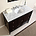 48" Single Sink Cabinet - Carrara White Marble Top, Undermount White Ceramic Sink (3-hole)