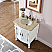 26" Single Sink Cabinet - Travertine Top, Undermount Ivory Ceramic Sink (3-hole)