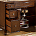 48" Single Sink Cabinet - Travertine Top, Undermount Ivory Ceramic Sink (3-hole)