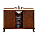 48" Single Sink Cabinet - Travertine Top, Undermount Ivory Ceramic Sink (3-hole)