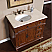 36" Single Sink Cabinet (Left Sink) - Crema Marfil Top, Undermount White Ceramic Sinks (3-hole)