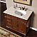 36" Single Sink Cabinet ( Right Sink) - Crema Marfil Top, Undermount White Ceramic Sinks (3-hole)