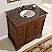 36" Single Sink Cabinet - Baltic Brown Top, Undermount White Ceramic Sinks (3-hole)