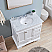 36" Single Sink Cabinet - Carrara White Marble Top, Undermount White Ceramic Sinks (3-hole)