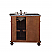 36" Single Sink Cabinet (Right Sink) - Baltic Brown Top, Undermount White Ceramic Sinks (3-hole)