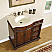 36" Single Sink Cabinet (Left Sink) - Crema Marfil Top, Undermount Ivory Ceramic Sinks (3-hole)