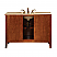 48" Antique Brown Single Sink Cabinet - Travertine Top, Undermount Ivory Ceramic Sink (3-hole)