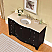 55" Single Sink Cabinet - Cream Marfil Marble Top, Under Mount, White Ceramic Sink (3 holes)