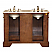 48" Double Sink Cabinet - Travertine Top, Undermount Ivory Ceramic Sinks (3-hole)