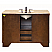 48" Single Sink Cabinet - Undermount Ivory Ceramic Sink (3-hole), Travertine Counter Top