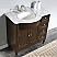 38" Single Sink Cabinet Left Sink- Carrara White Marble Top, Undermount White Ceramic Sink (3-hole) 