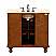 36" Single Sink Cabinet - Travertine Top, Undermount Ivory Ceramic Sink (3-hole)