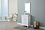 24" Matte White Bathroom Vanity & White Ceramic Top