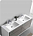 Catania 60" Wall Hung Double Sink Modern Bathroom Vanity with Medicine Cabinet, Faucets and Color Options