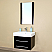 24.25" Single Wall Mount Style Sink Vanity-Wood-Black