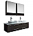 Fresca Lucera 60" Espresso Wall Hung Double Vessel Sink Modern Bathroom Vanity with Medicine Cabinets