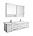 Fresca Lucera 60" White Wall Hung Double Undermount Sink Modern Bathroom Vanity with Medicine Cabinets