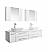 Fresca Lucera 72" White Wall Hung Double Vessel Sink Modern Bathroom Vanity with Medicine Cabinets