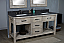 72" Rustic Solid Fir Double Sink Vanity with Limestone Top and Rectangular Sink - No Faucet