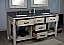 72" Rustic Solid Fir Double Sink Vanity with Limestone Top and Rectangular Sink - No Faucet