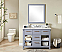 48" Single Sink Bathroom Vanity in Grey Finish with Arctic Pearl Quartz Marble Top - No Faucet