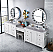 James Martin Copper Cove Encore Collection 122" Double Vanity Set, Bright White with Makeup Table